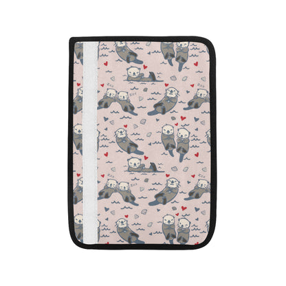 Sea Otter Pattern Print Design 02 Car Seat Belt Cover
