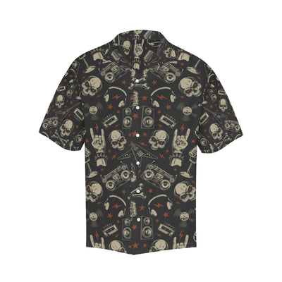 Rock and Roll Skull Pattern Print Design A03 Men's Hawaiian Shirt