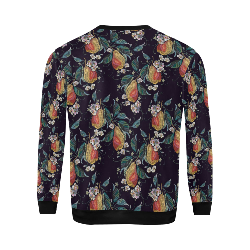 Pear Pattern Print Design PE02 Men Long Sleeve Sweatshirt