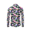 Lotus Flower Print Design Men's Long Sleeve Shirt