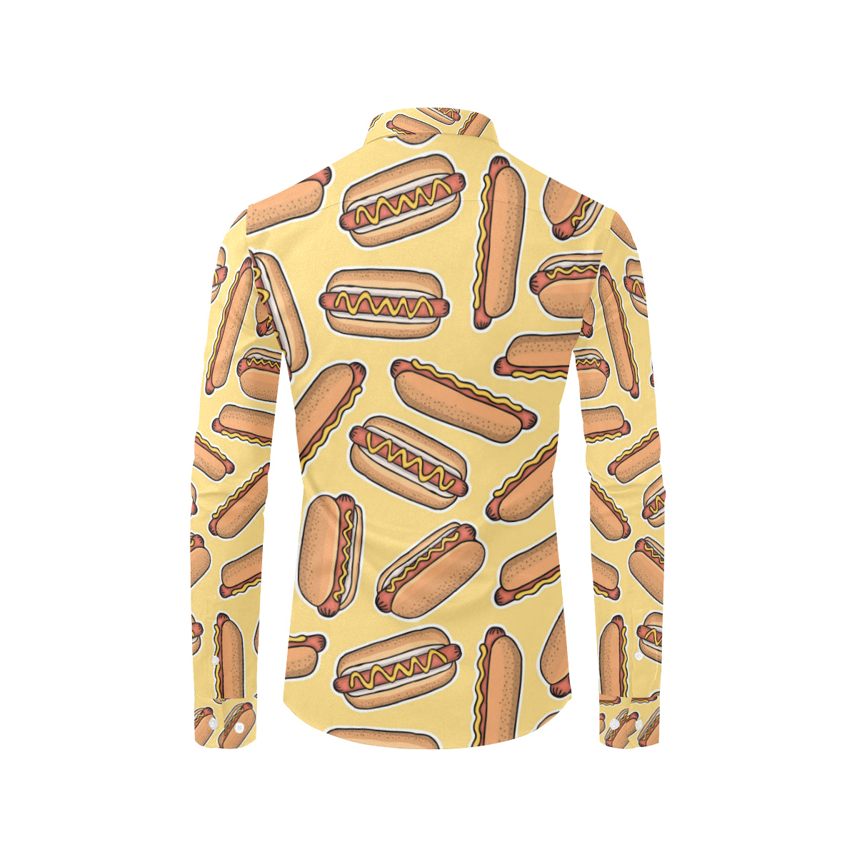 Hot Dog Pattern Print Design 01 Men's Long Sleeve Shirt