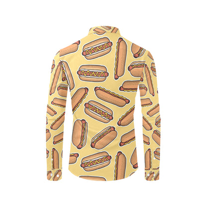Hot Dog Pattern Print Design 01 Men's Long Sleeve Shirt