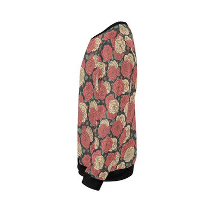 Camellia Pattern Print Design CM01 Men Long Sleeve Sweatshirt