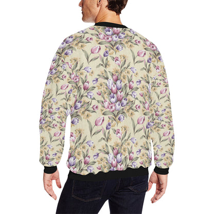Tulip Pattern Print Design TP04 Men Long Sleeve Sweatshirt