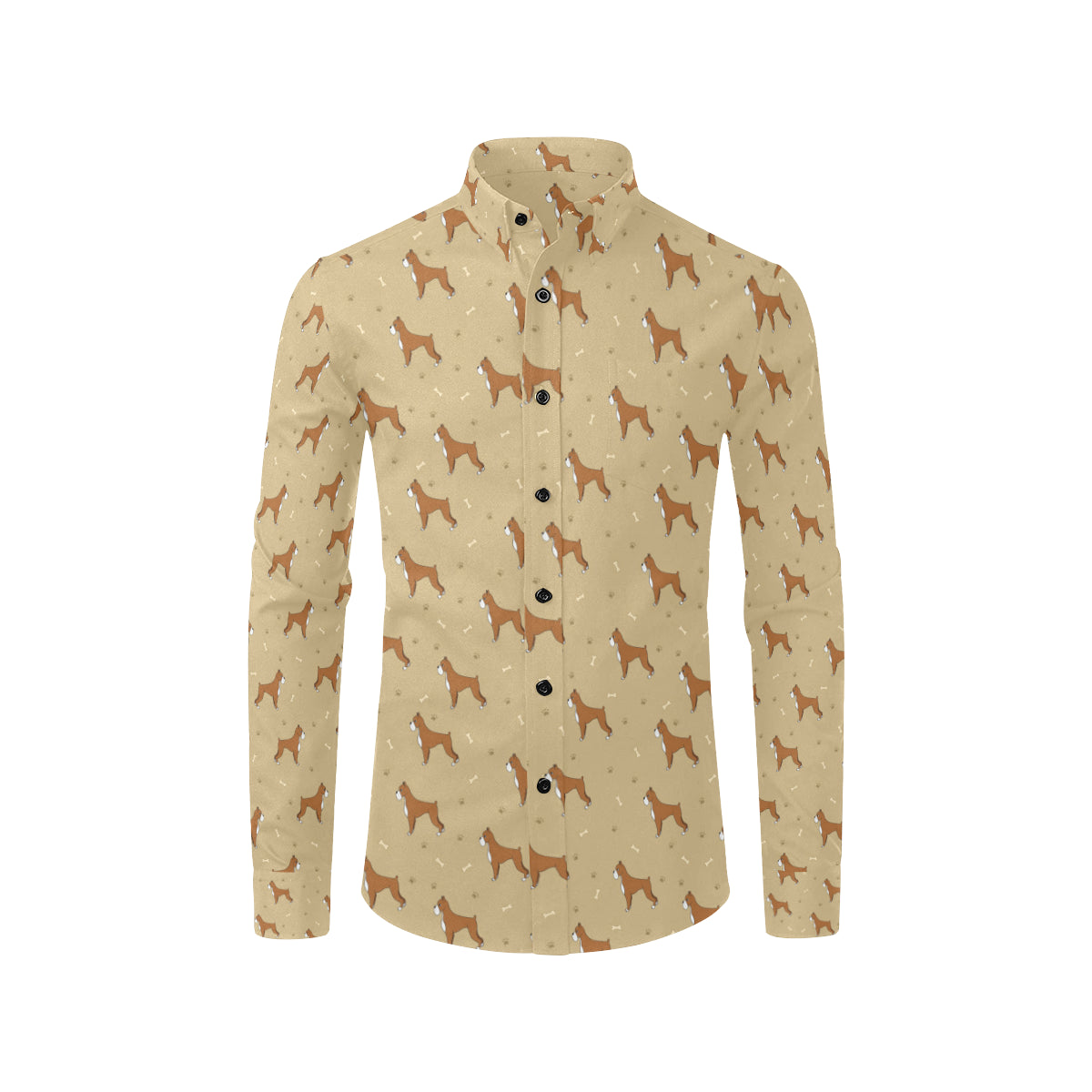 Boxers Pattern Print Design 02 Men's Long Sleeve Shirt