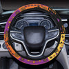 African Pattern Print Design 02 Steering Wheel Cover with Elastic Edge