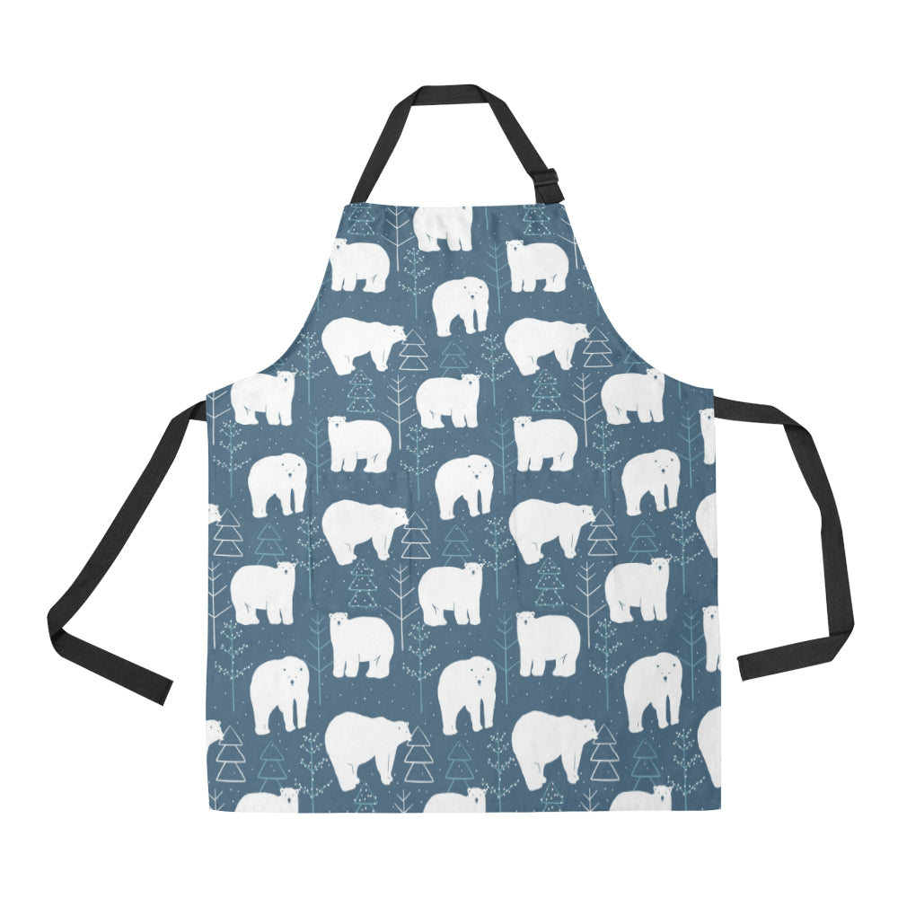 Polar Bear Pattern Print Design A01 Apron with Pocket