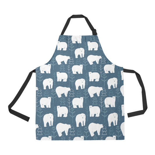 Polar Bear Pattern Print Design A01 Apron with Pocket