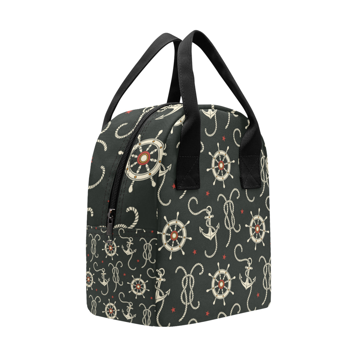 Nautical Anchor Pattern Insulated Lunch Bag