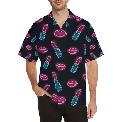 Lipstick Color Neon Pattern Print Design 03 Men's Hawaiian Shirt
