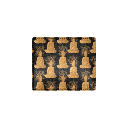 Buddha Pattern Print Design 01 Men's ID Card Wallet