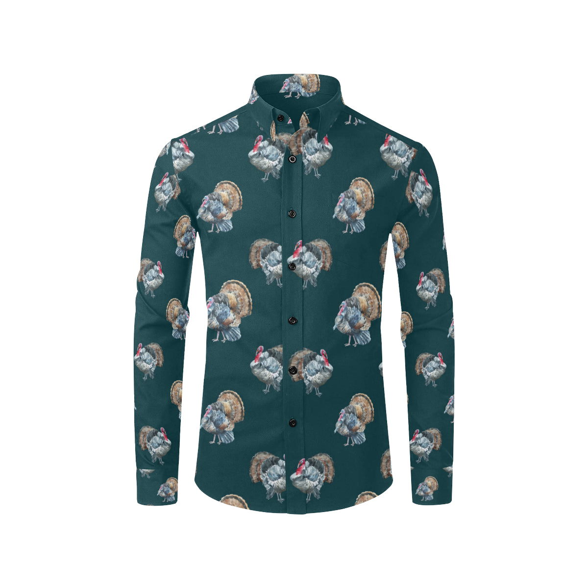 Turkey Pattern Print Design 03 Men's Long Sleeve Shirt