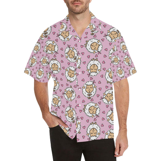Sheep Cute Pattern Print Design 01 Men's Hawaiian Shirt
