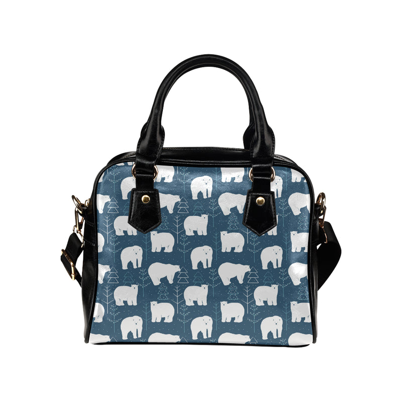 Polar Bear Pattern Print Design A01 Shoulder Handbag