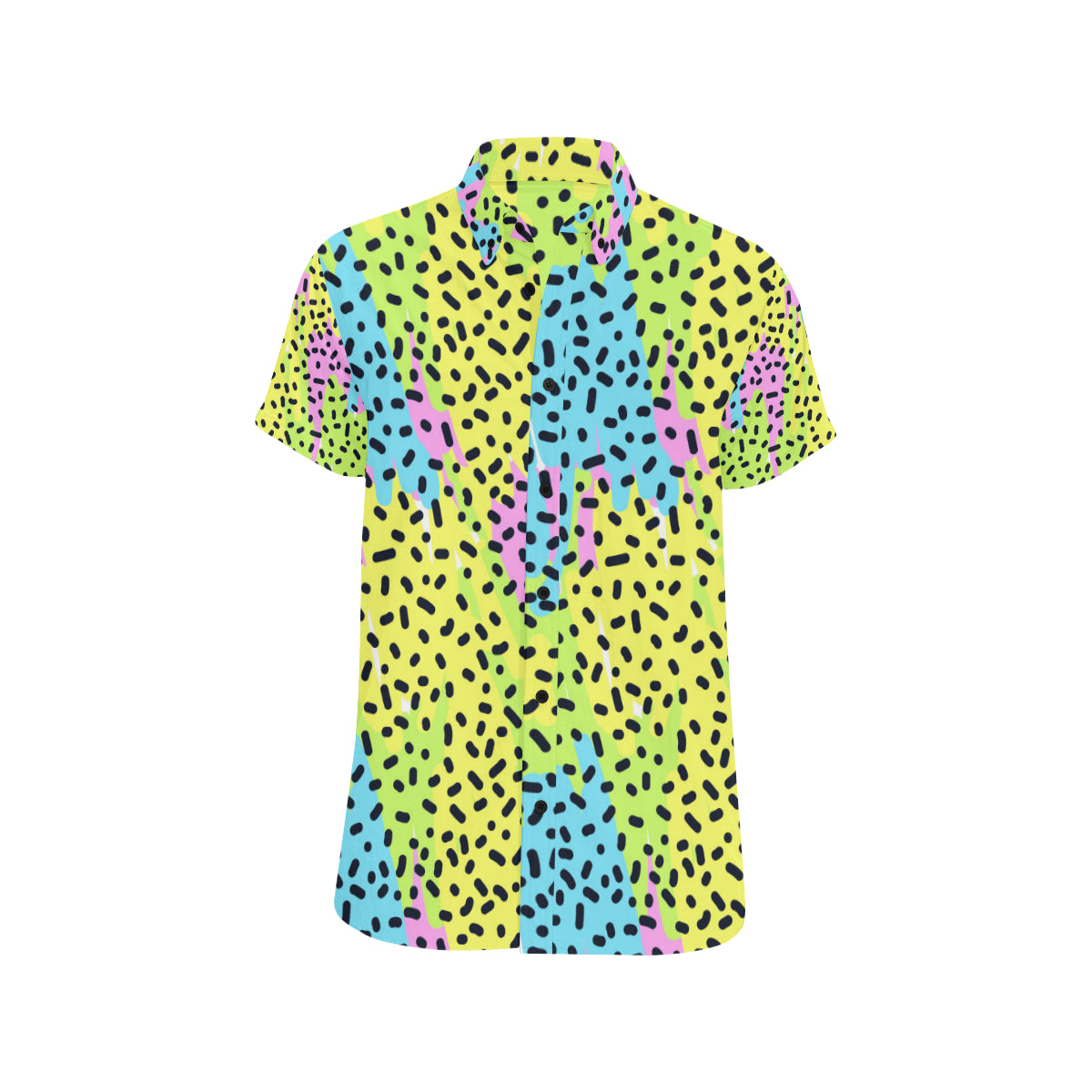 90s Pattern Print Design 2 Men's Short Sleeve Button Up Shirt