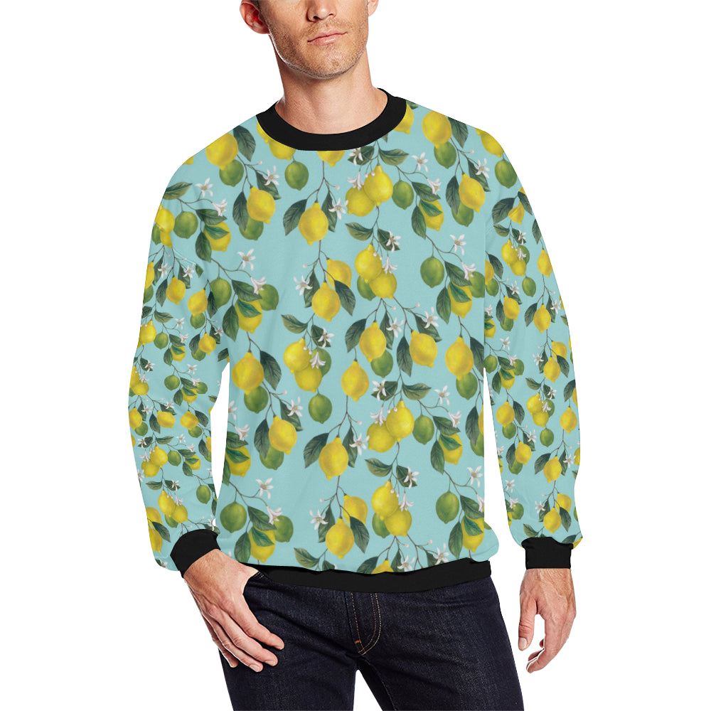 Lemon Pattern Print Design LM05 Men Long Sleeve Sweatshirt