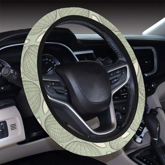 Cantaloupe Pattern Print Design 01 Steering Wheel Cover with Elastic Edge