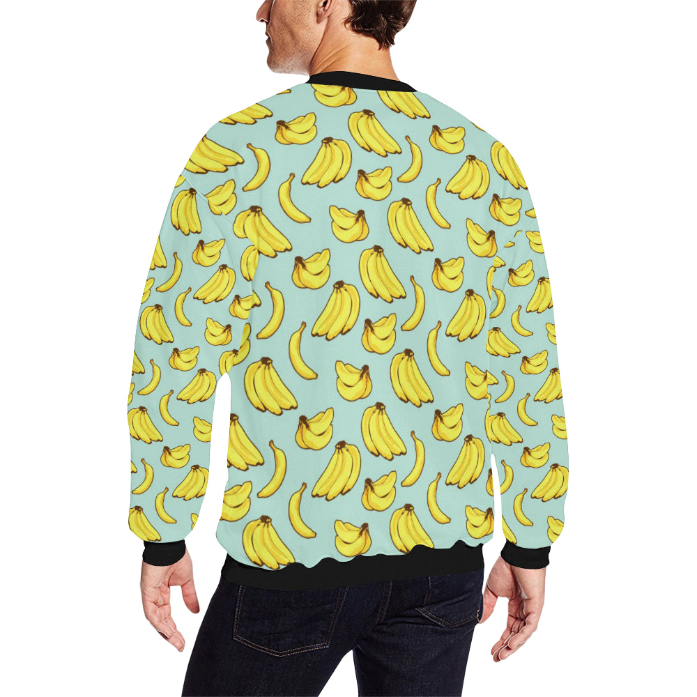 Banana Pattern Print Design BA04 Men Long Sleeve Sweatshirt