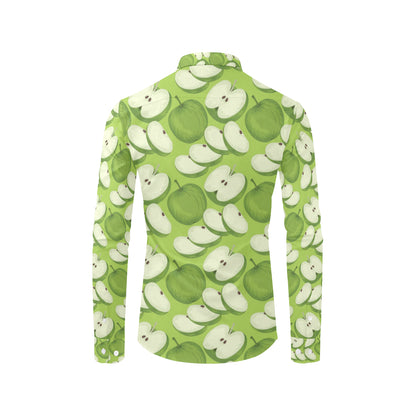 Apple Pattern Print Design AP010 Men's Long Sleeve Shirt