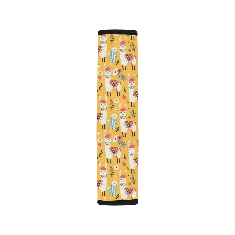 Llama Cute Themed Print Car Seat Belt Cover