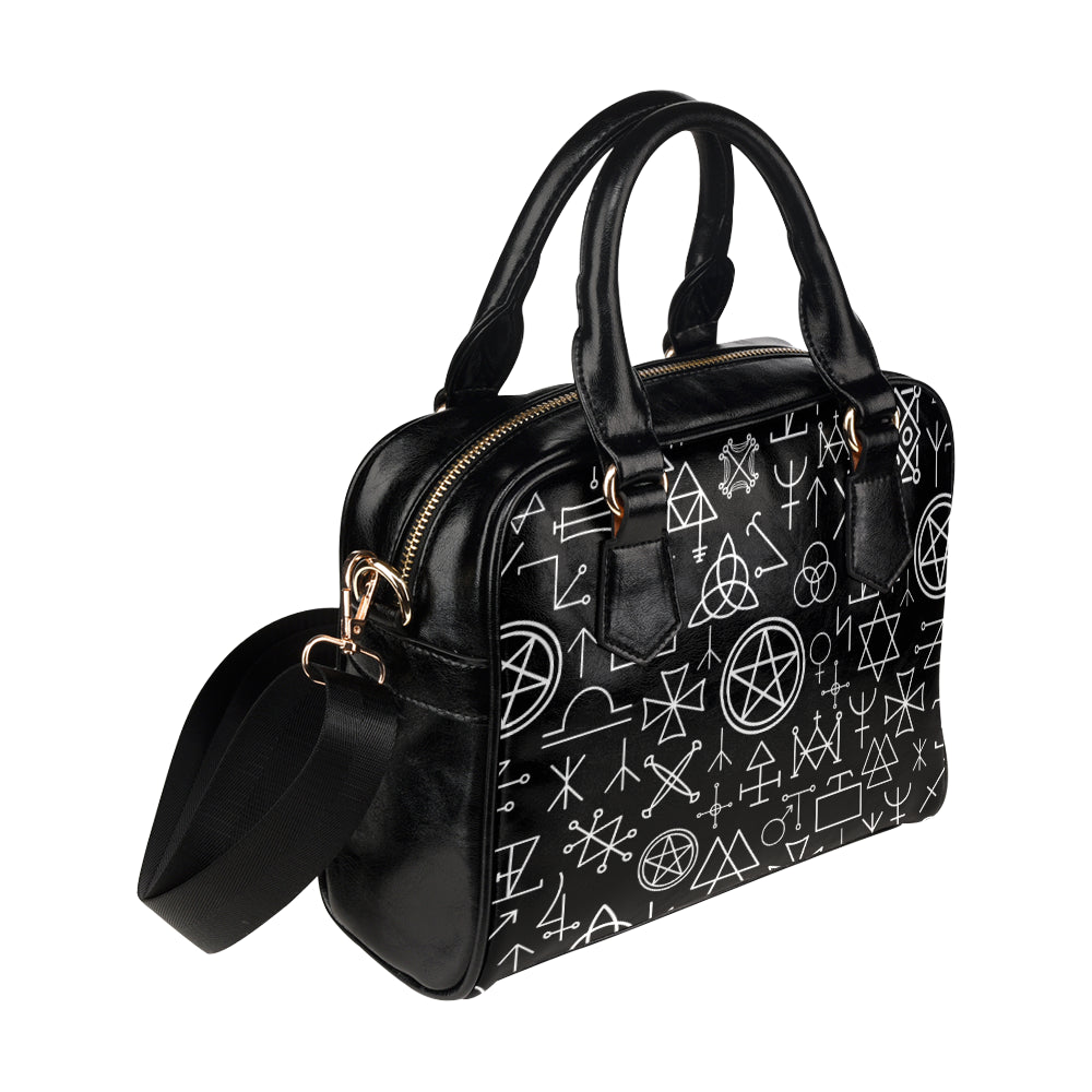 Pentagram Pattern Print Design A02 Shoulder Handbag