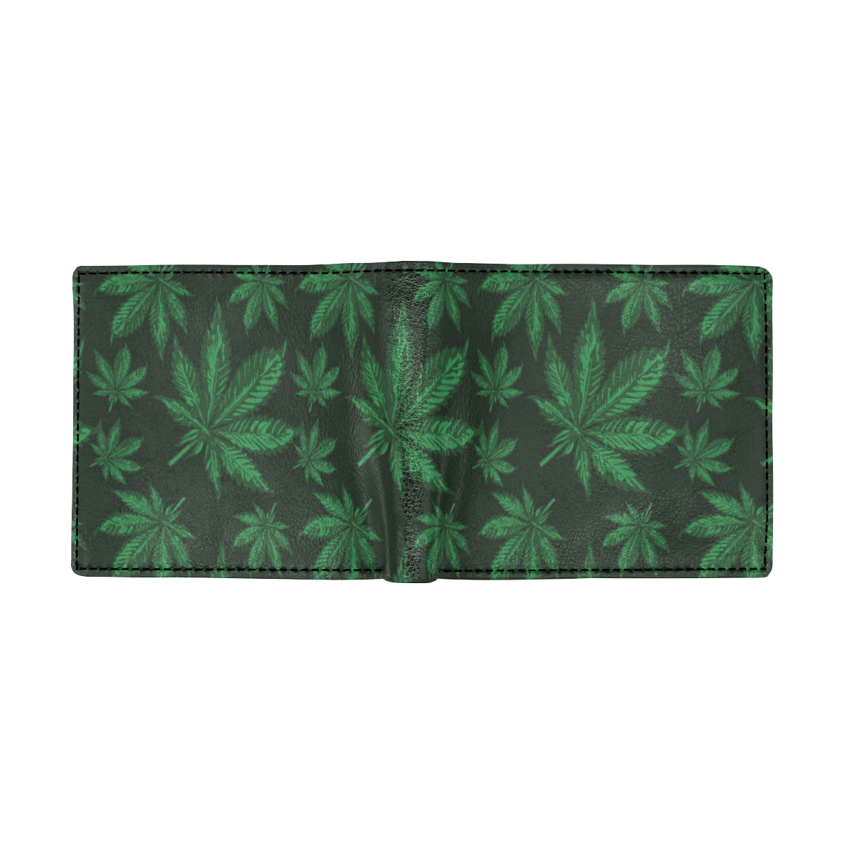 Pot Leaf Pattern Print Design A04 Men's ID Card Wallet