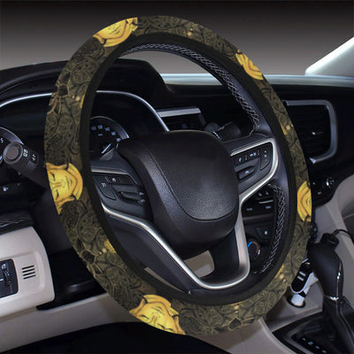 Buddha Pattern Print Design 04 Steering Wheel Cover with Elastic Edge