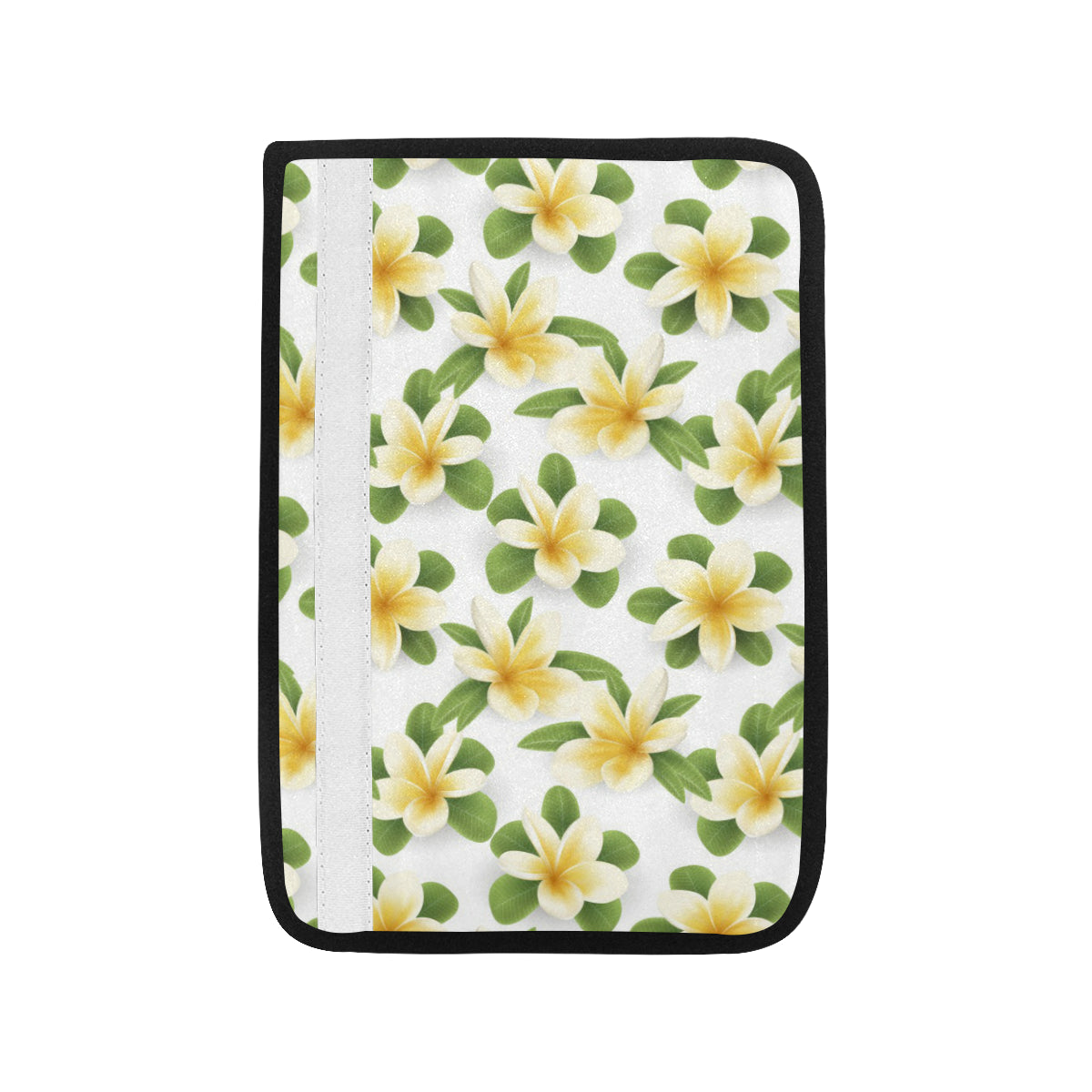 Yellow Plumeria Pattern Print Design PM012 Car Seat Belt Cover