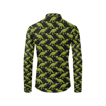 T Rex Pattern Print Design A02 Men's Long Sleeve Shirt
