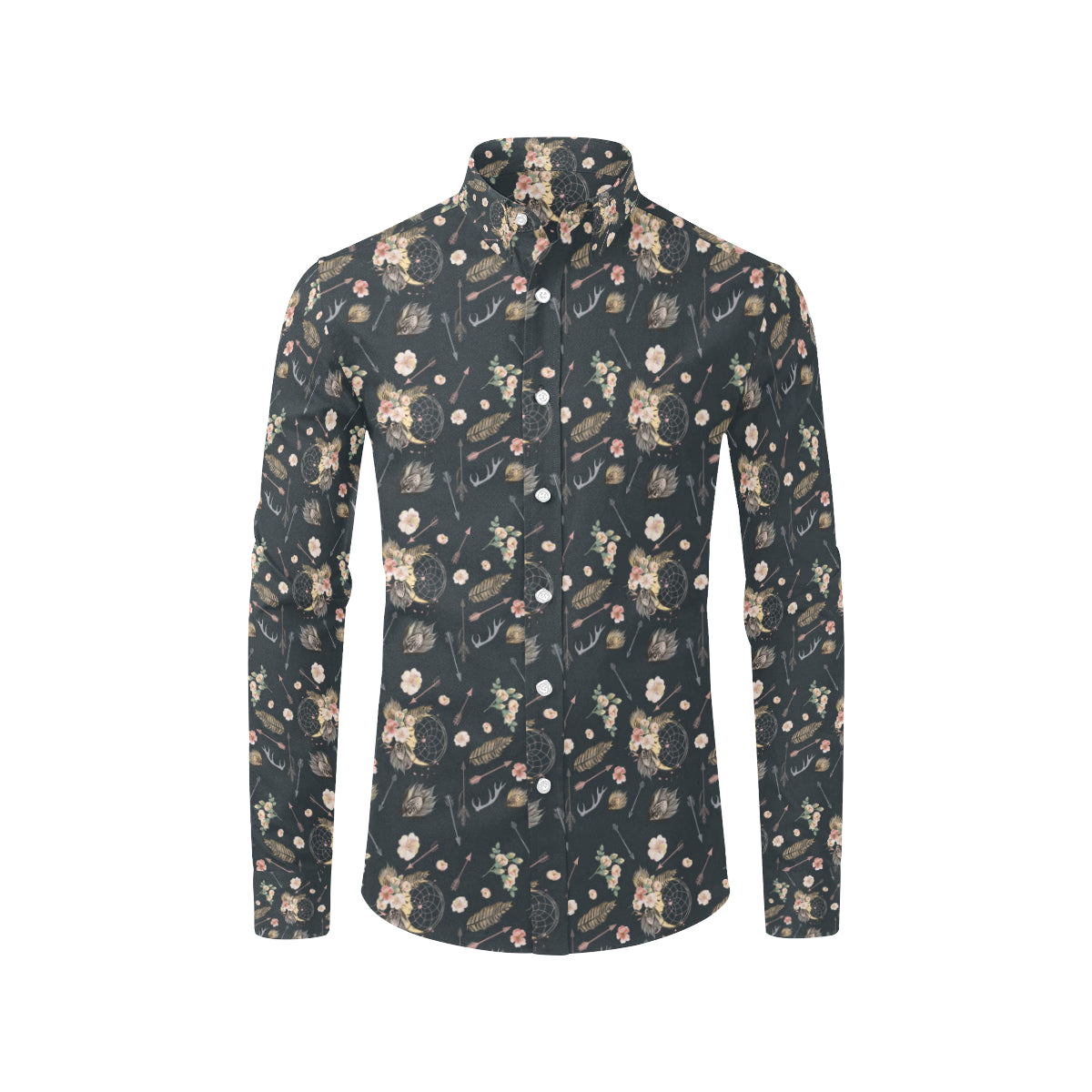 Bohemian Pattern Print Design 09 Men's Long Sleeve Shirt