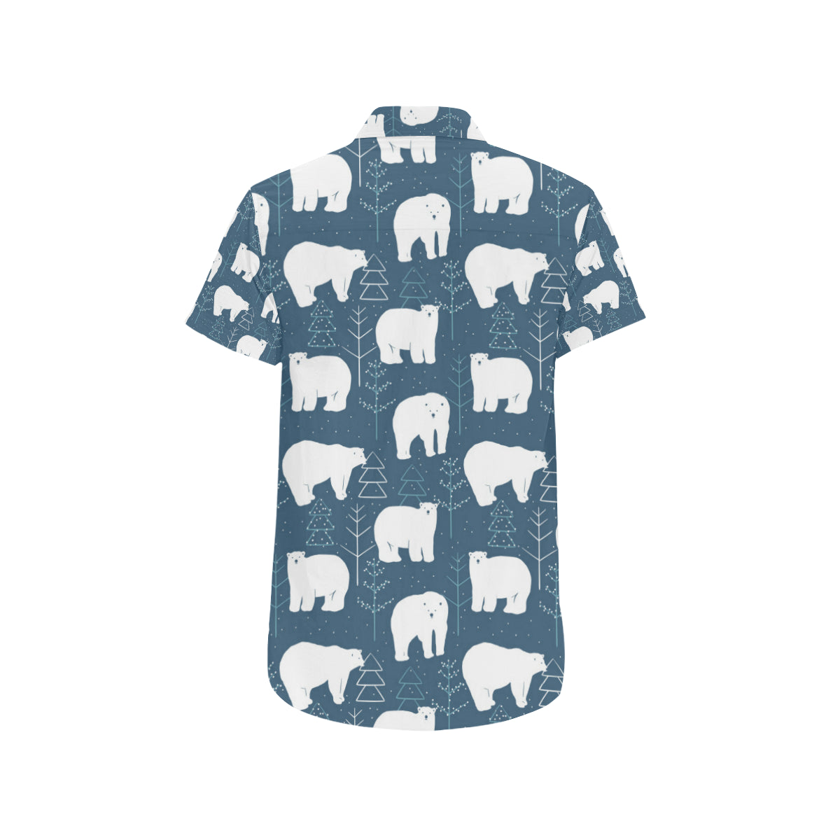 Polar Bear Pattern Print Design A01 Men's Short Sleeve Button Up Shirt