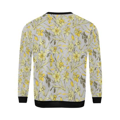Daffodils Pattern Print Design DF05 Men Long Sleeve Sweatshirt
