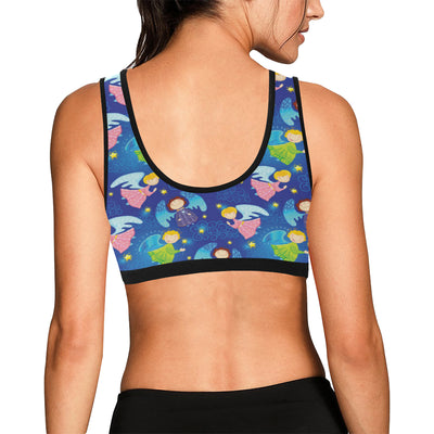 Angel Little Pattern Print Design 02 Sports Bra