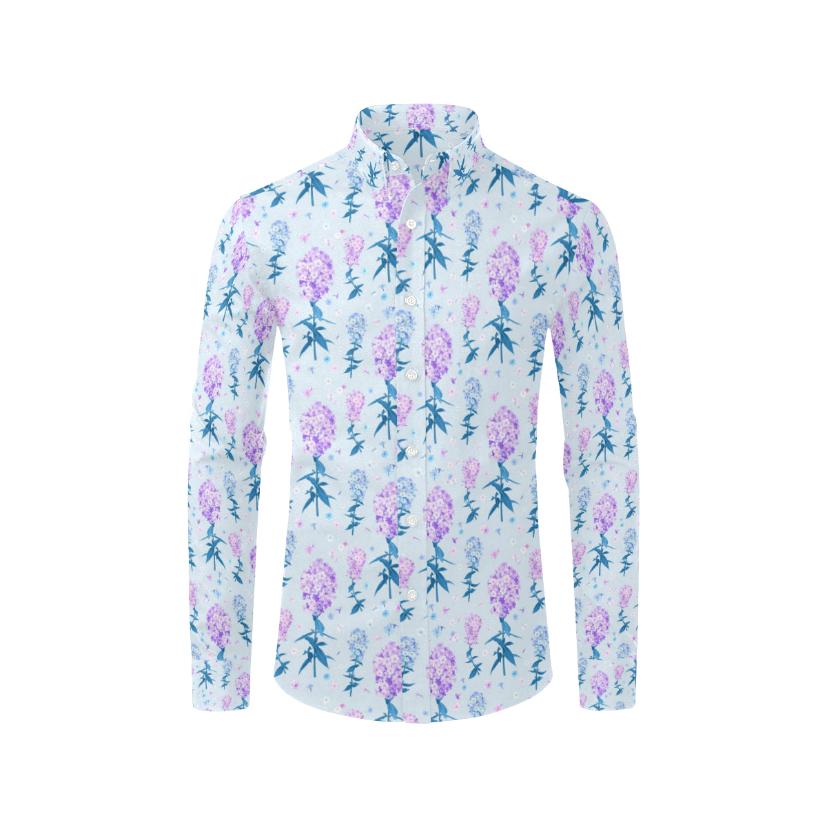 Lilac Pattern Print Design LI05 Men's Long Sleeve Shirt