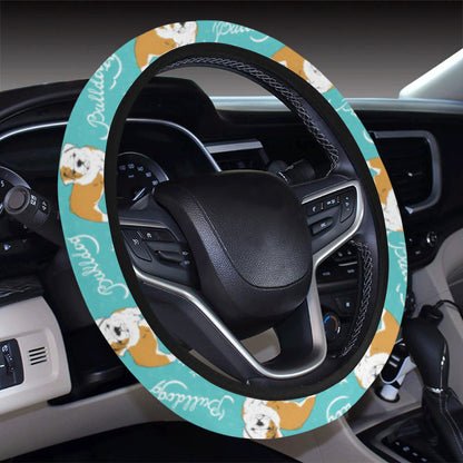 Bulldogs Pattern Print Design 05 Steering Wheel Cover with Elastic Edge
