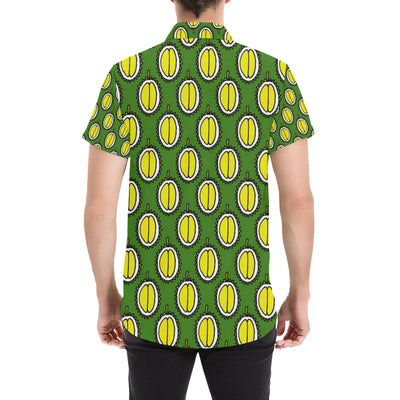 Durian Pattern Print Design DR01 Men's Short Sleeve Button Up Shirt