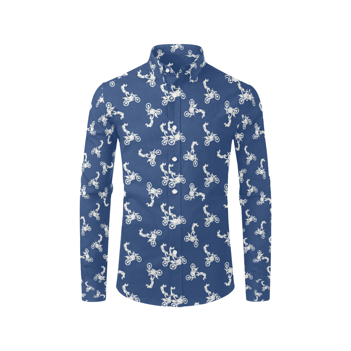 Motocross Pattern Print Design 01 Men's Long Sleeve Shirt