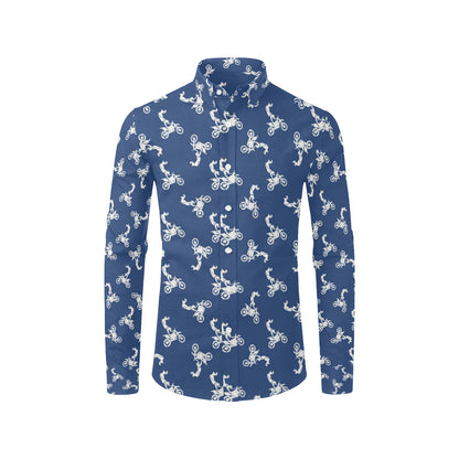Motocross Pattern Print Design 01 Men's Long Sleeve Shirt