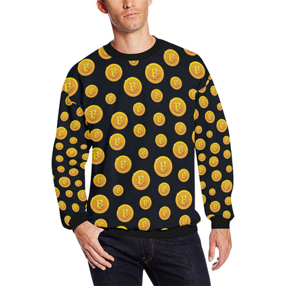 Bitcoin Pattern Print Design DO04 Men Long Sleeve Sweatshirt