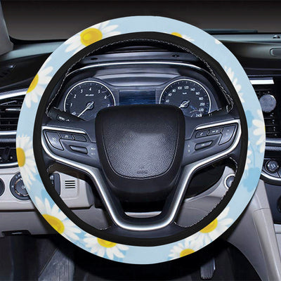 Daisy Pattern Print Design DS010 Steering Wheel Cover with Elastic Edge