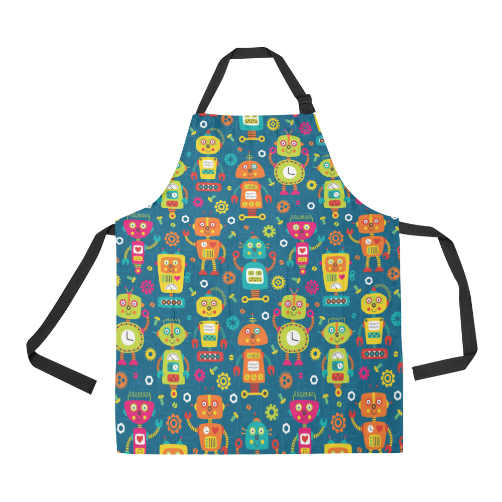 Robot Pattern Print Design A04 Apron with Pocket
