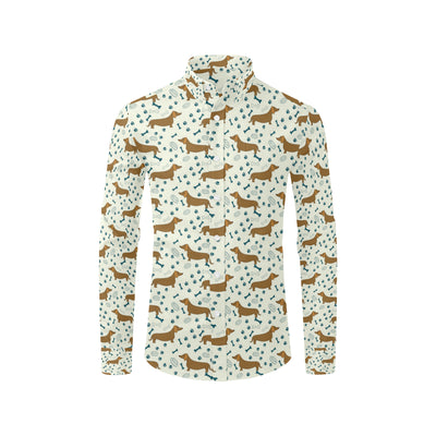 Dachshund Pattern Print Design 01 Men's Long Sleeve Shirt