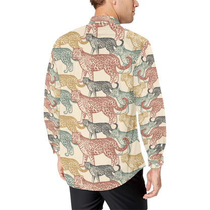 Jaguar Pattern Print Design 01 Men's Long Sleeve Shirt