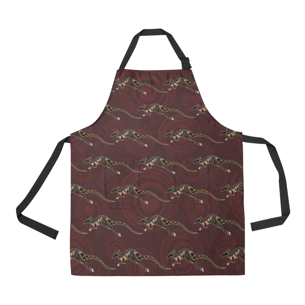 Kangaroos Pattern Print Design 05 Apron with Pocket