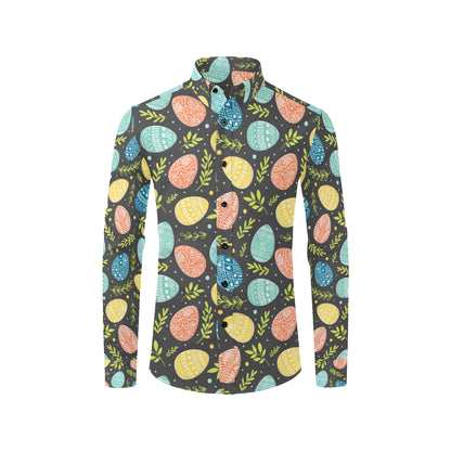 Easter Eggs Pattern Print Design RB01 Men's Long Sleeve Shirt