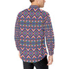 Indian Navajo Pink Themed Design Print Men's Long Sleeve Shirt