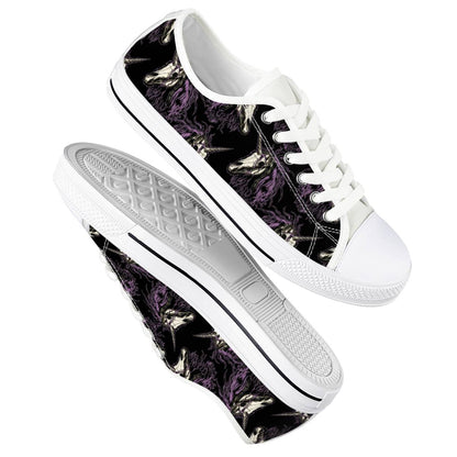 Unicorn Skull head Women Low Top Shoes