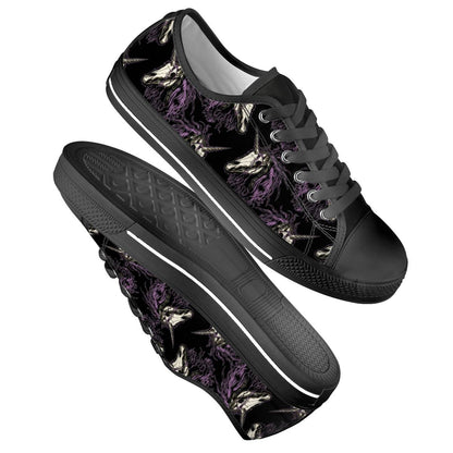 Unicorn Skull head Women Low Top Shoes