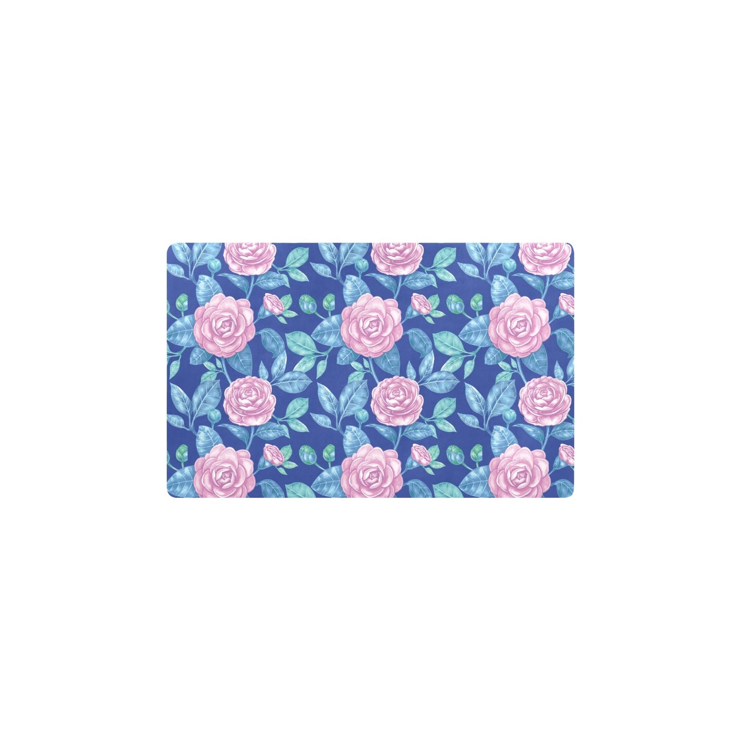Camellia Pattern Print Design CM05 Kitchen Mat