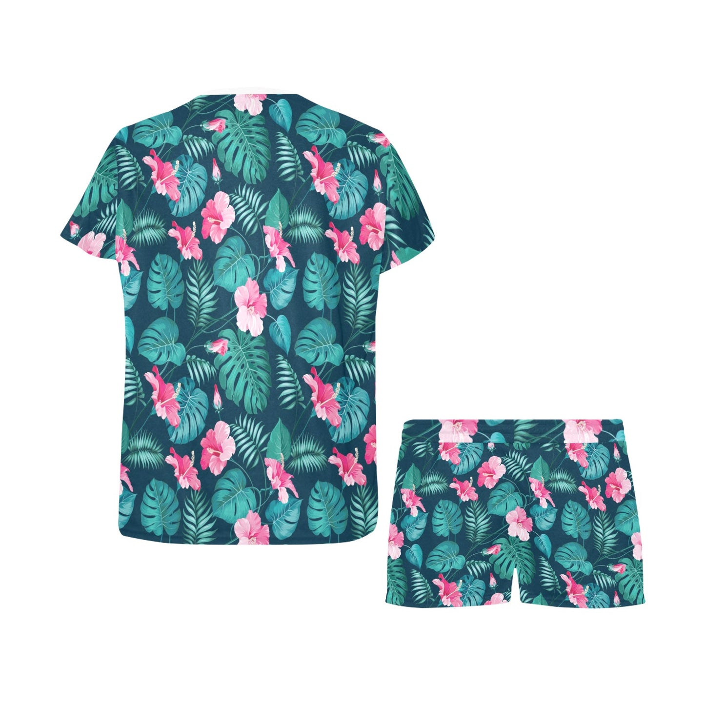 Summer Floral Print Design LKS301 Women's Short Pajama Set